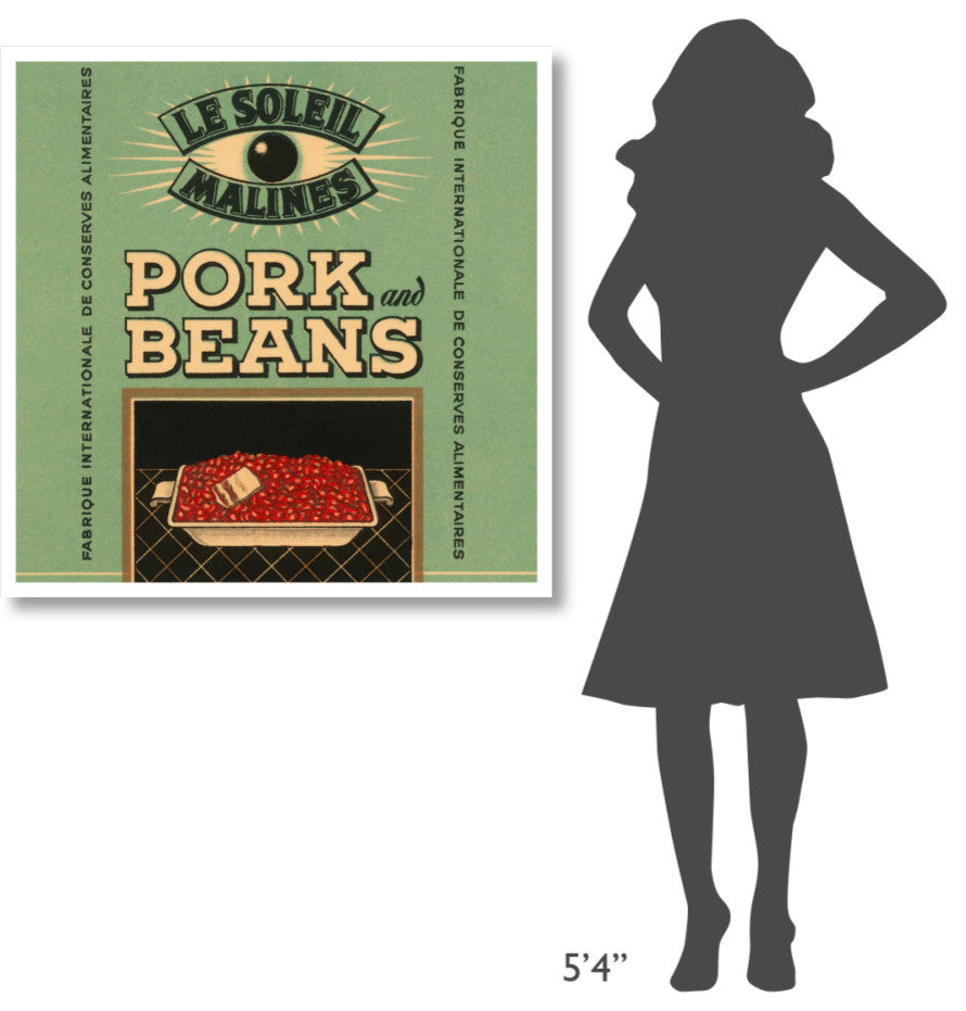 "Le Soleil Malines - Pork & Beans" Digital Paper Print by Retrolabel, 38"x38"