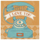 "Hello I Love You Orange" Digital Paper Print by Mary Urban, 32"x32"