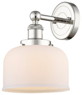 Large Bell 1-Light 7" Sconce, Polished Nickel Finish, Matte White Shade