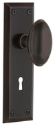 New York Plate Privacy Homestead Knob, Timeless Bronze