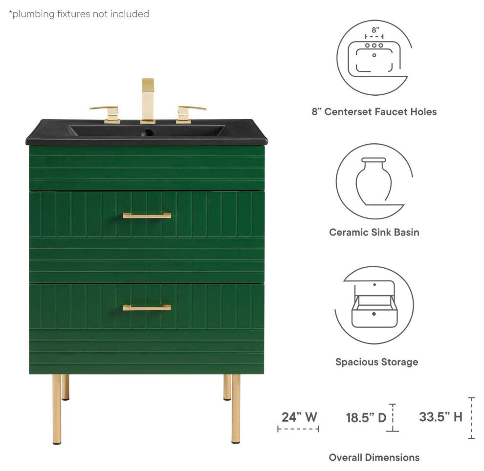Daybreak 24" Bathroom Vanity, Green Black