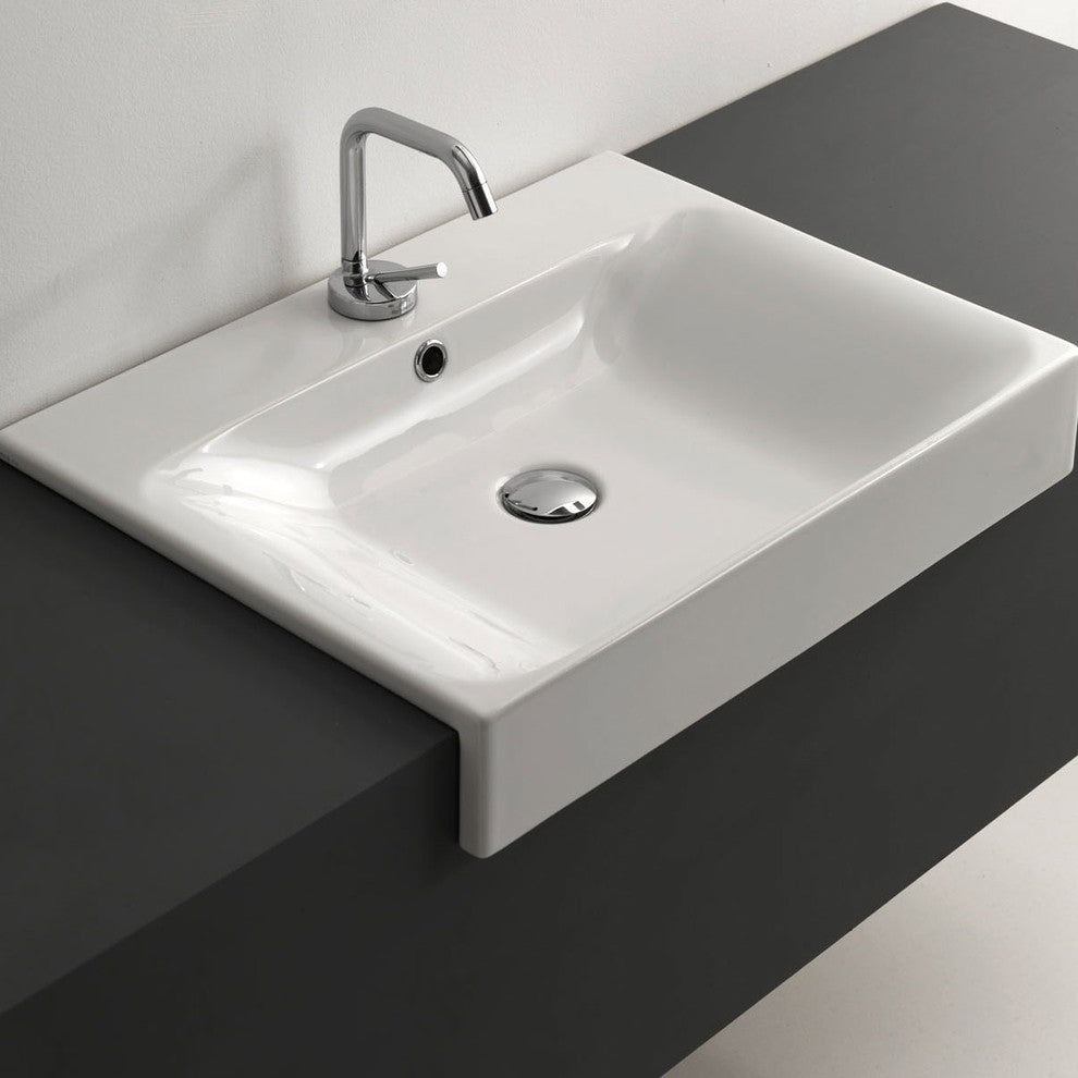 Cento 3547 Semi-recessed Bathroom Sink 23.6" x 17.7