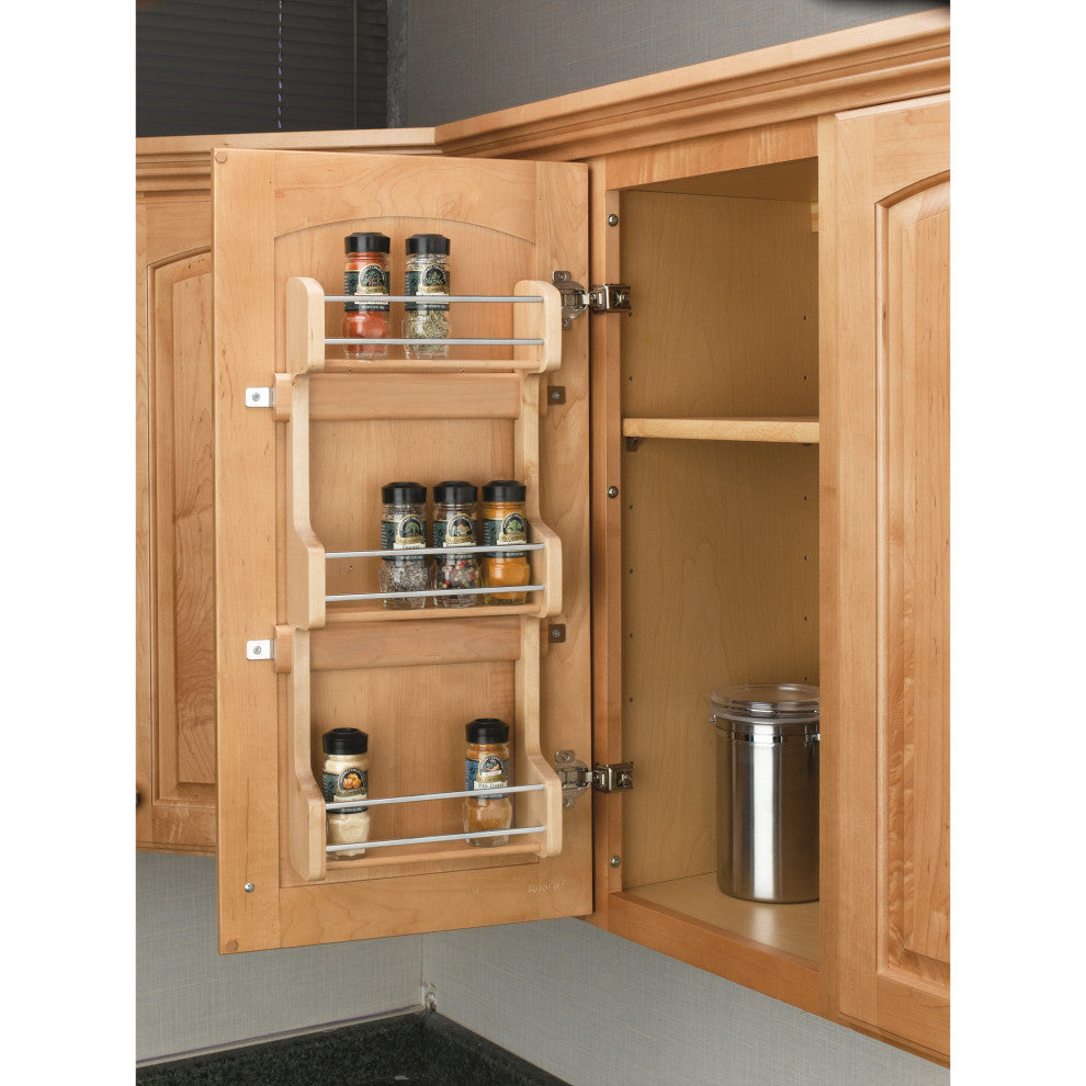 Wood Wall Cabinet Spice Rack Organizer, 10.5"