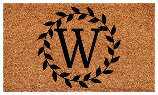 Calloway Mills Laurel Wreath Doormat, Letter W
