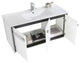 Oakville Wall Mount Bathroom Vanity, White Matte, 42", Chrome Hardware