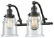 Canton 2-Light Bath Fixture, Clear Glass, Oil Rubbed Bronze, Incandescent