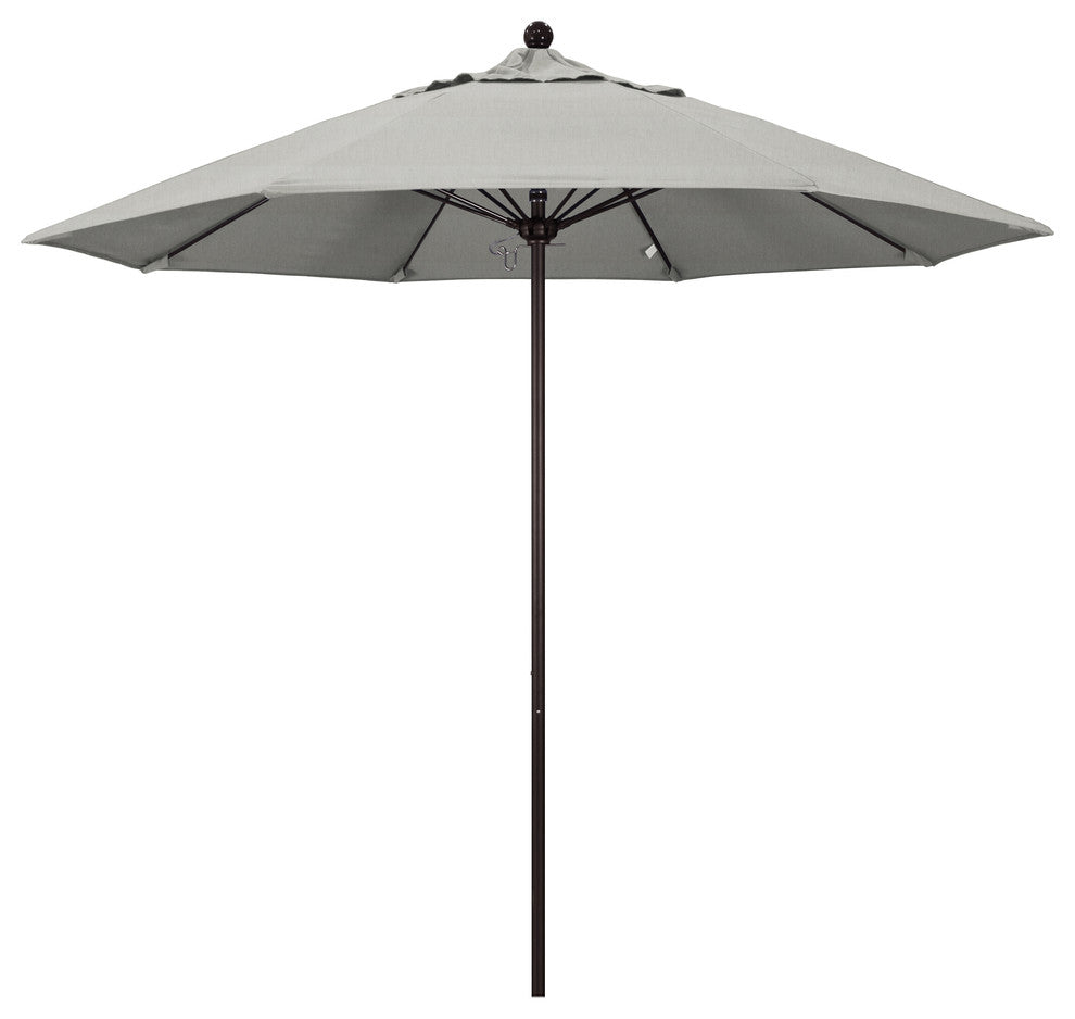 9' Fiberglass Umbrella Pulley Open Bronze, Sunbrella, Granite