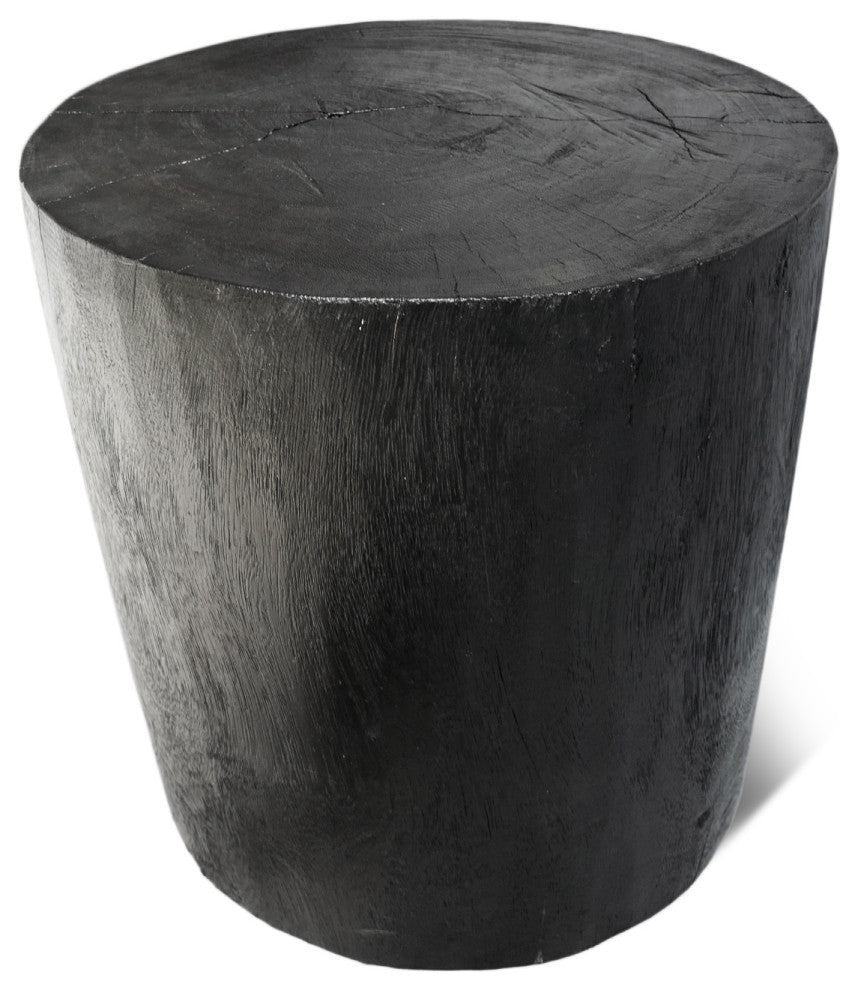 Solid Ebony Stump Stool Table