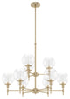 Xidane Alturas Gold, Clear Glass 9-Light 2 Tier Chandelier