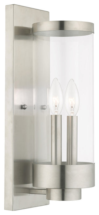Livex Lighting Hillcrest 2 Light Brushed Nickel Outdoor Wall Lantern