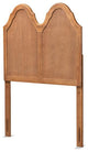 Traditional Ash Walnut Finished Wood Twin Size Arched Headboard