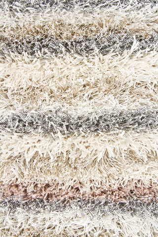 Kubu Striped Area Rug, Ivory, 7'9" Round