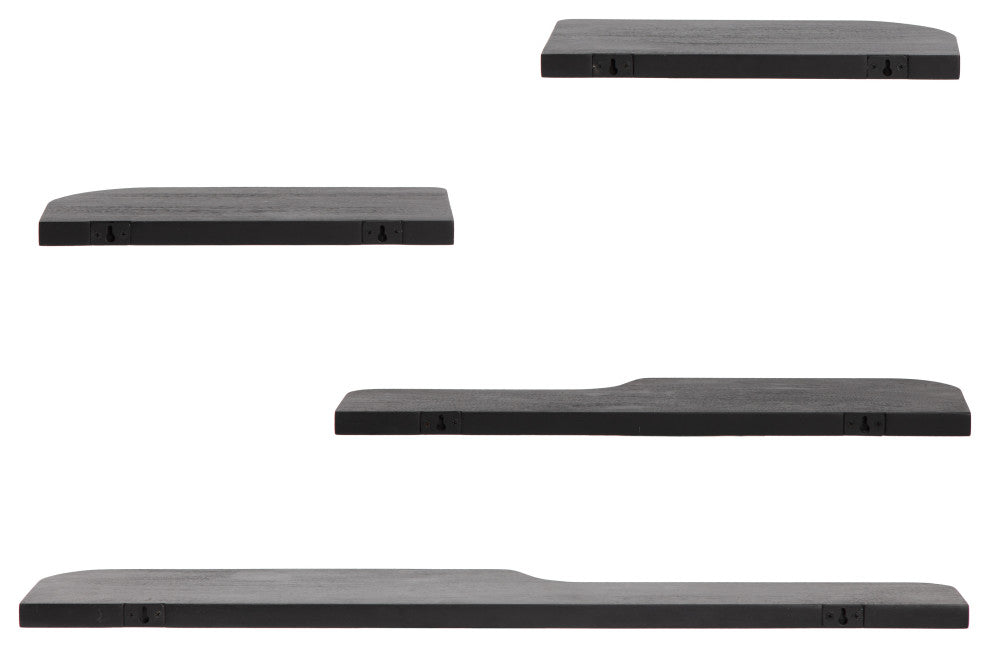 Dale Set of 4 Wall Mounted Shelves, Black