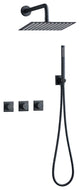 10" wall-mounted rain shower head set, Matte Black