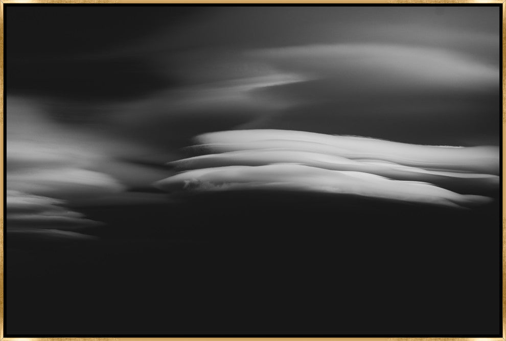36x24 Lenticular Clouds VII, Framed Artwork, Gold