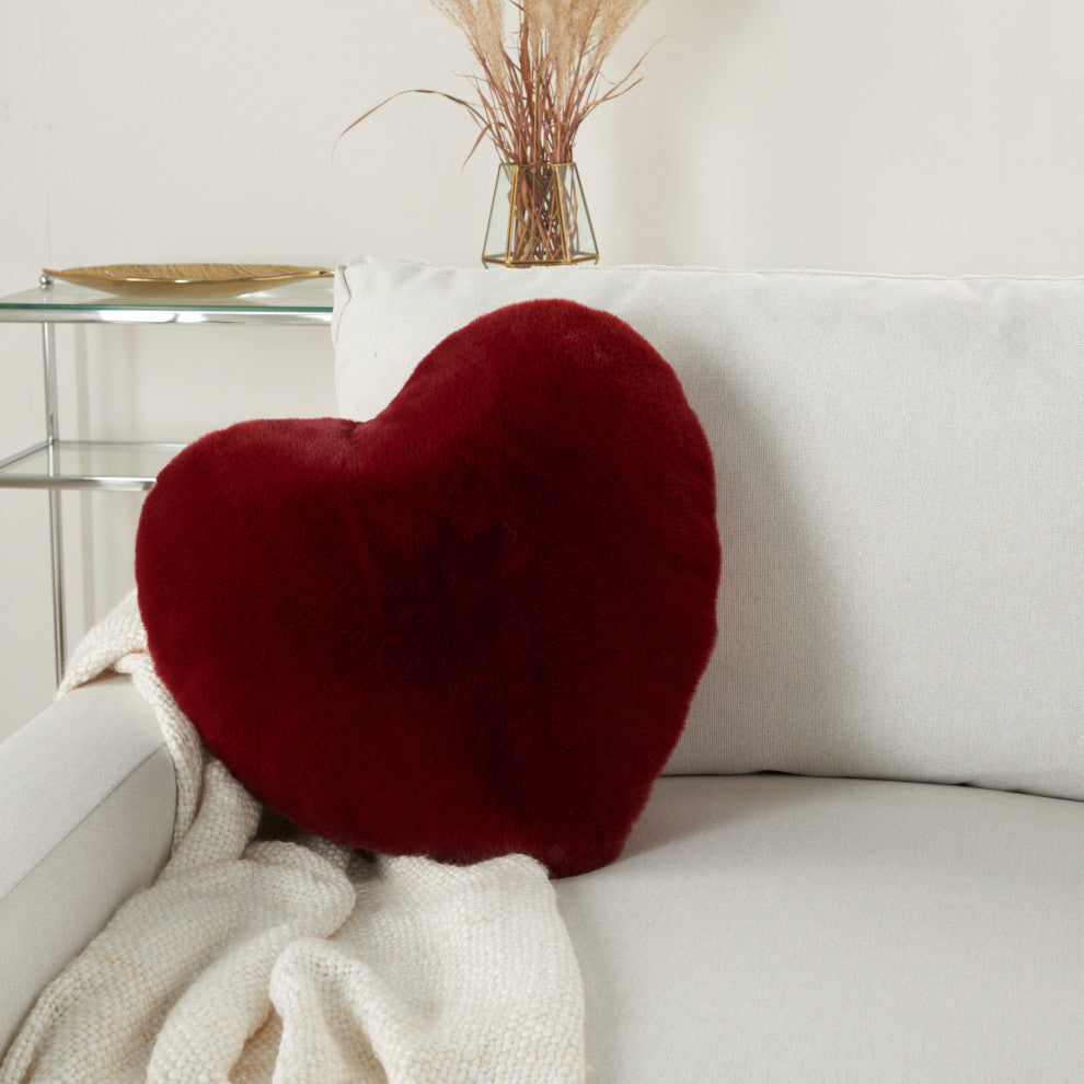 Mina Victory SN103 Throw Pillow, Deep Red, 18"X18"