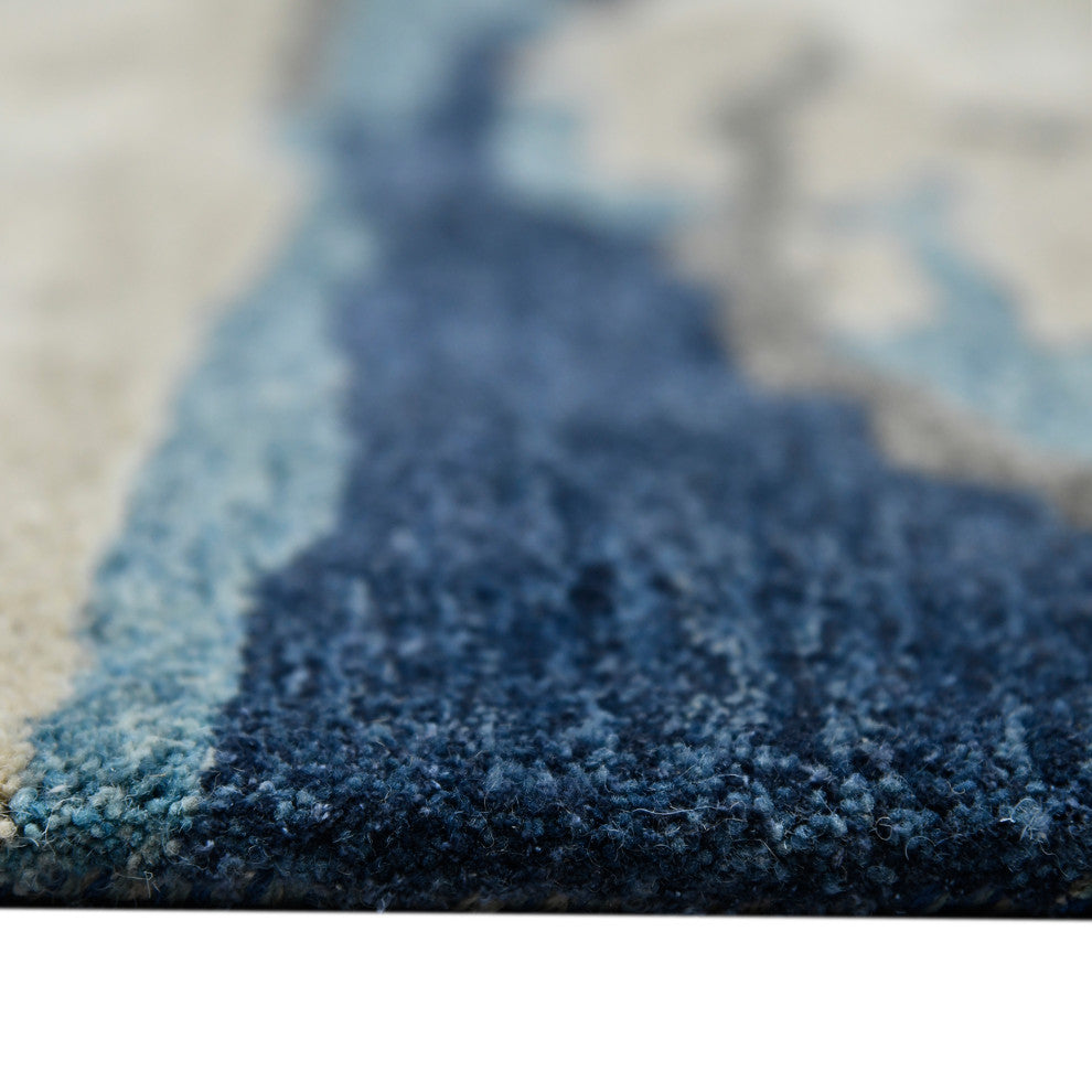 Abstract Gunter Area Rug, Blue, 5' x 8', Abstract