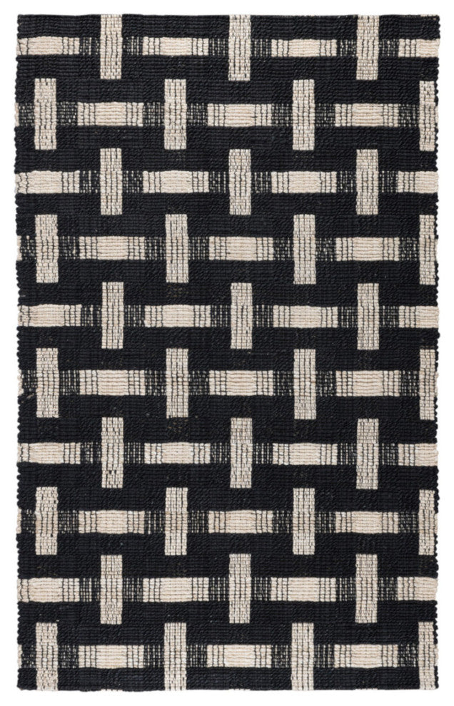 Classic Home Preston Black/Ivory 8x10 Rug