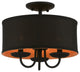 Livex Lighting 3 Light Black Semi-Flush Mount
