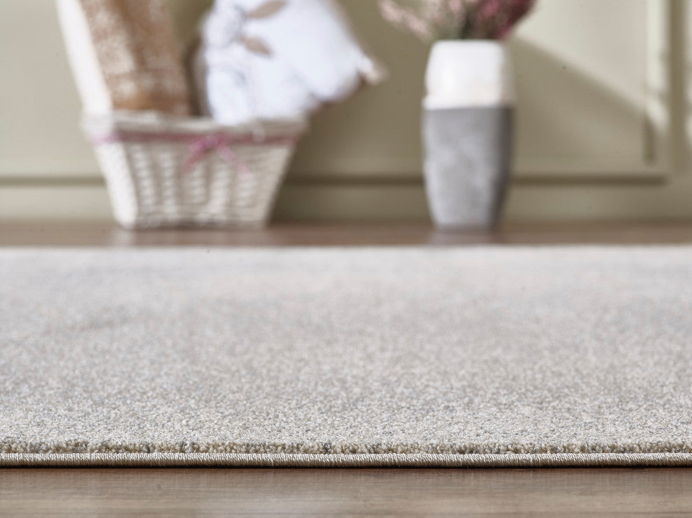 Abani Quartz QRZ160A Beige Grey Swirl Solid Area Rug