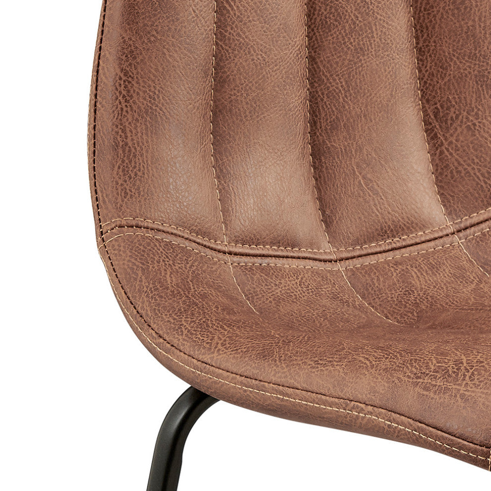 Robert PU Counter Stool,, Set of 4, Umber Brown, Counter Stool, Faux Leather