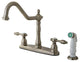 Tudor Satin Nickel 8" Center Kitchen Faucet With Sprayer KB1758TAL