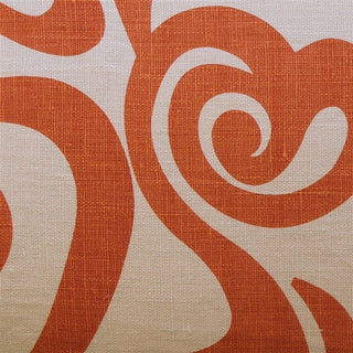 Pillow Decor - Tuscany Linen Swirl Orange Throw Pillow 12 x 20
