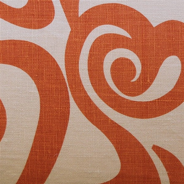 Pillow Decor - Tuscany Linen Swirl Orange Throw Pillow 12 x 20