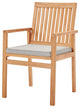 Side Dining Chair Armchair, Set of 2, Wood, Brown Natural Taupe Gray, Outdoor