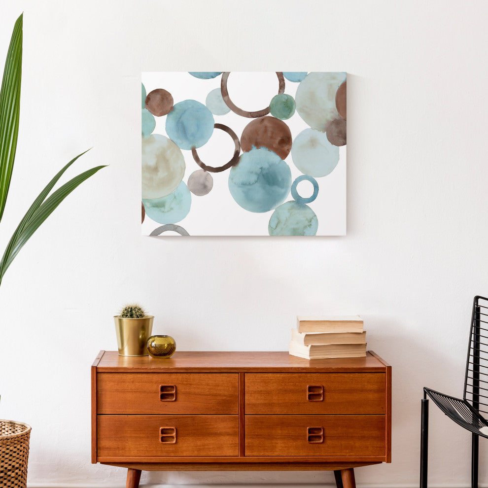 Abstract Watercolor Circles 16x20 Canvas Wall Art