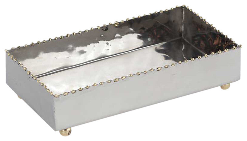 Nickel and Gold Bead Towel Holder
