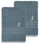 Denzi Bath Sheets With Monogrammed Letter, Set of 2, J