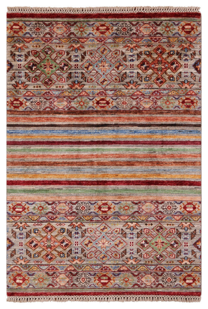 2' 9" X 4' 0" Khorjin Tribal Hand-Knotted Wool Rug Q8363