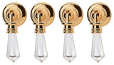 4 Cabinet Pulls Clear Acrylic Drop 3/4" D Backplate  |
