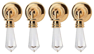 4 Cabinet Pulls Clear Acrylic Drop 3/4" D Backplate  |