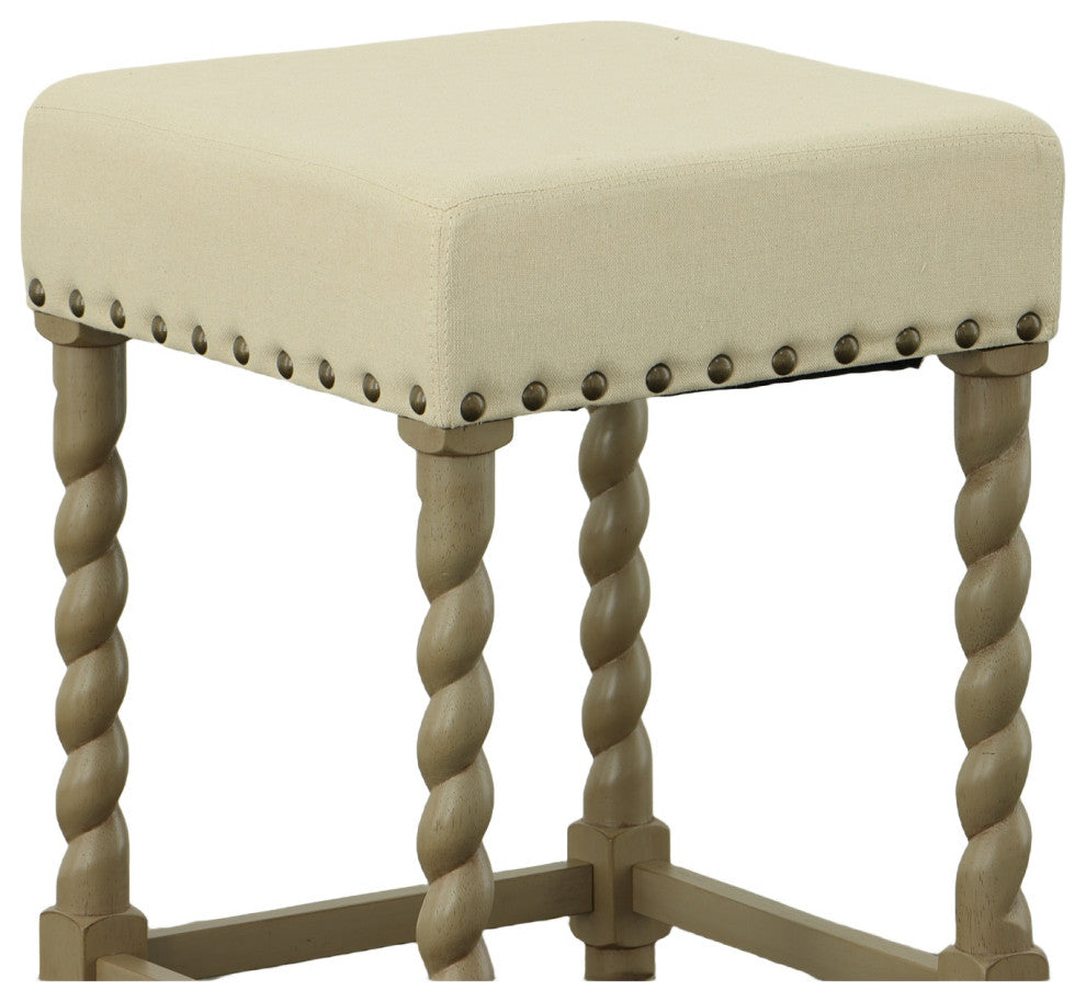 Thomasville Rta Stool 24", Weathered Gray and Linen