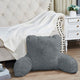 Fox Faux Fur Bedrest, Needs Assembly, Cloudburst, 20"x18"x17"