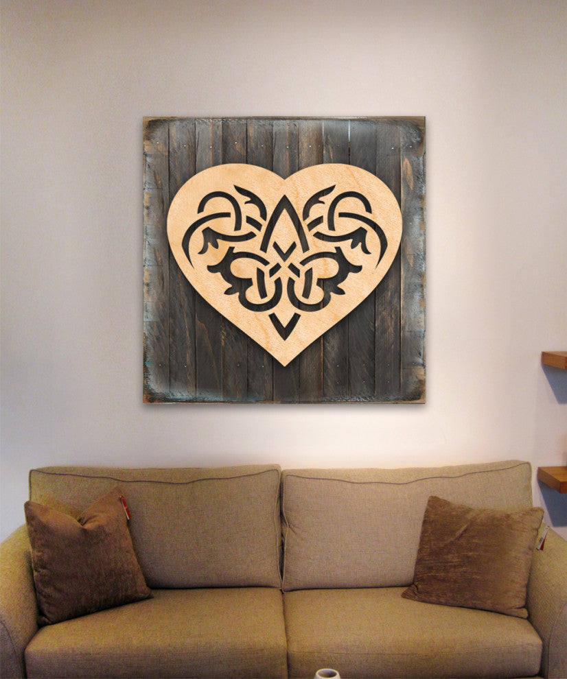 Celtic Spiral Hart Wood Decor, 18x18