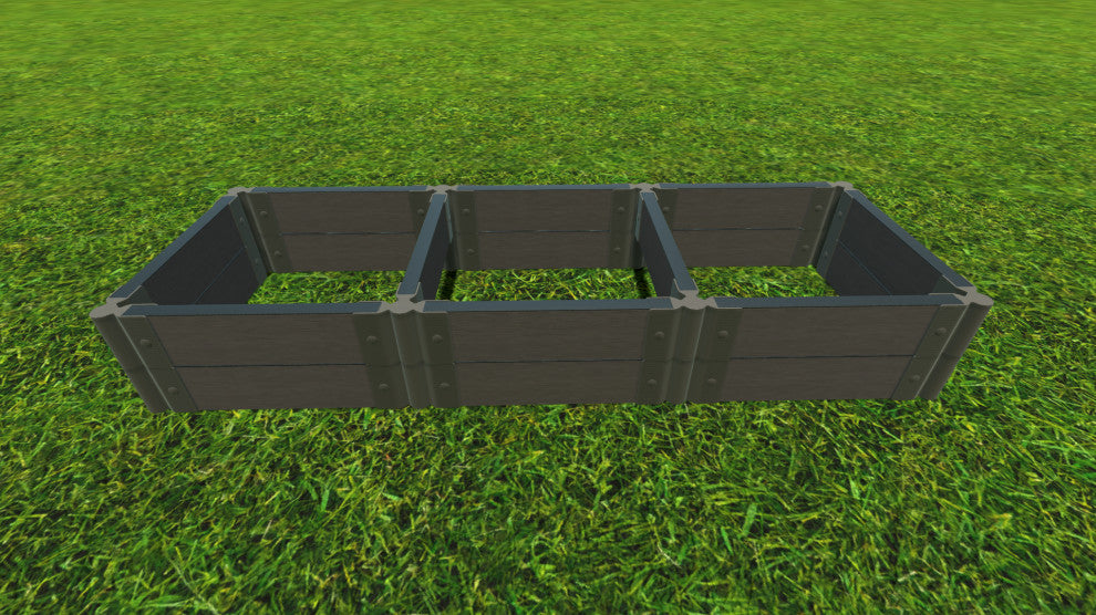 Weathered Wood 2" Tool Free, 2Ft: 2x6x11' Garden Raised Bed