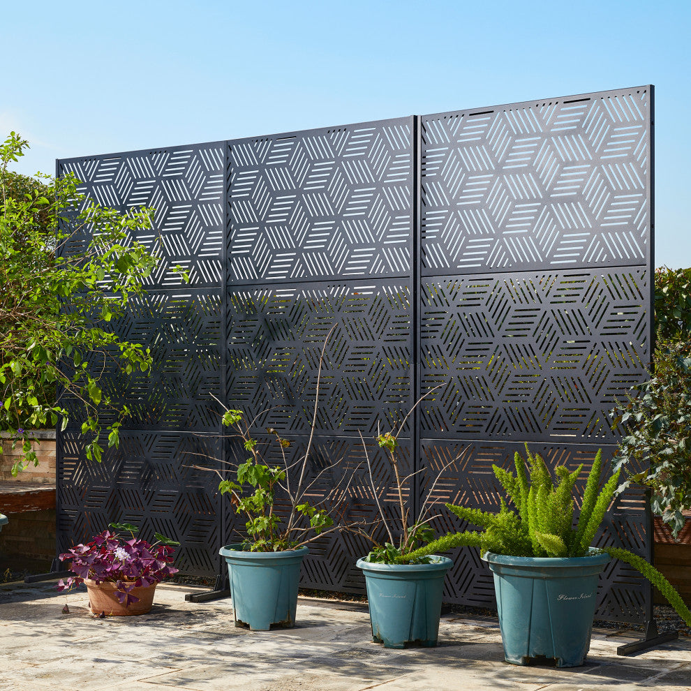 6ft Geometric Pattern Privacy Screen Fence