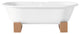 Cheviot Products Regal Cast Iron Bathtub With Wooden Base and Faucet Holes