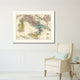 Italy Rome Vintage Old Map Print On Canvas With Picture Frame 28" X 37"