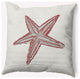 16x16" Starfish Nautical Decorative Indoor Pillow, Ligonberry Red