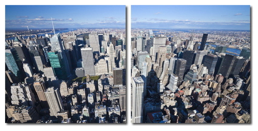 Baxton Studio Aerial Manhattan Mounted Photography Print Diptych