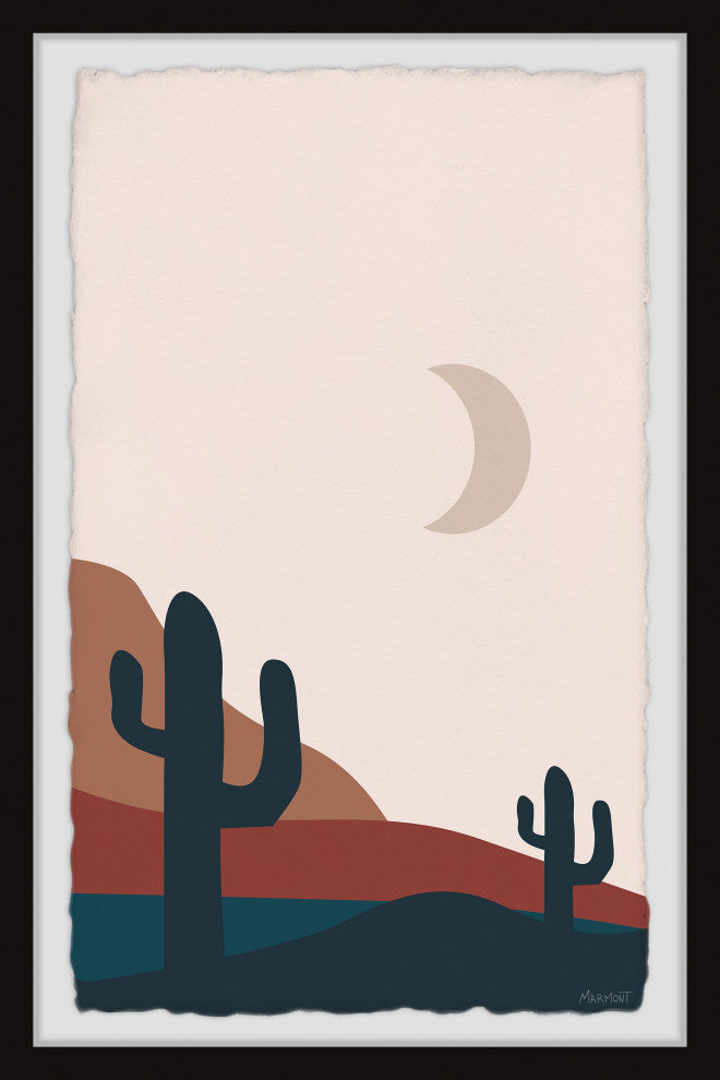 "Moonlight Cactus" Framed Painting Print, 8x12