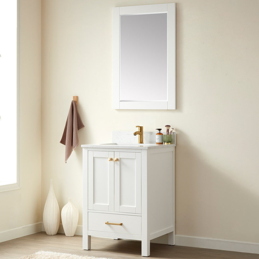 Shannon Bathroom Vanity Set, White, 24 Inch, Without Mirror