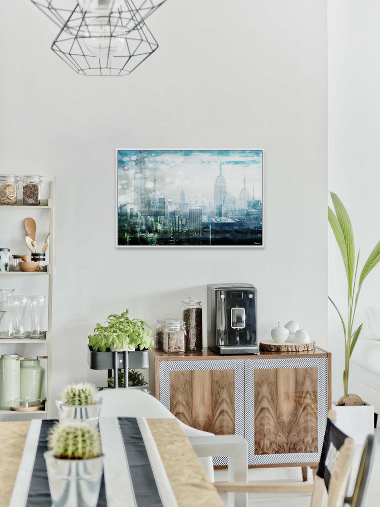 "Mid Town" Floater Framed Painting Print on Canvas, 60"x40"