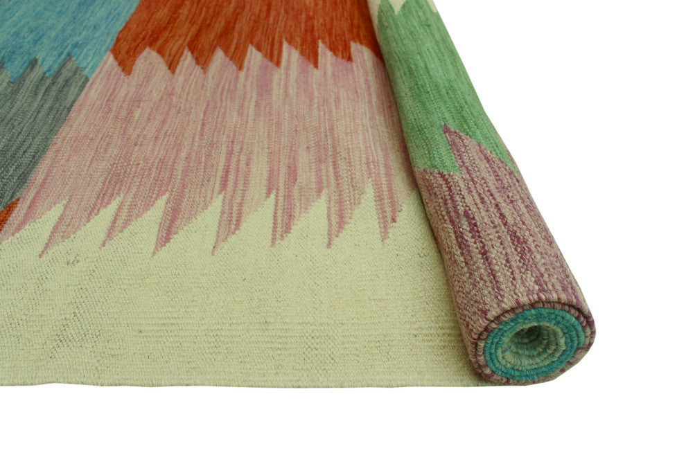 Winchester Kilim Clay Rust/Blue Rug, 7'11x9'8