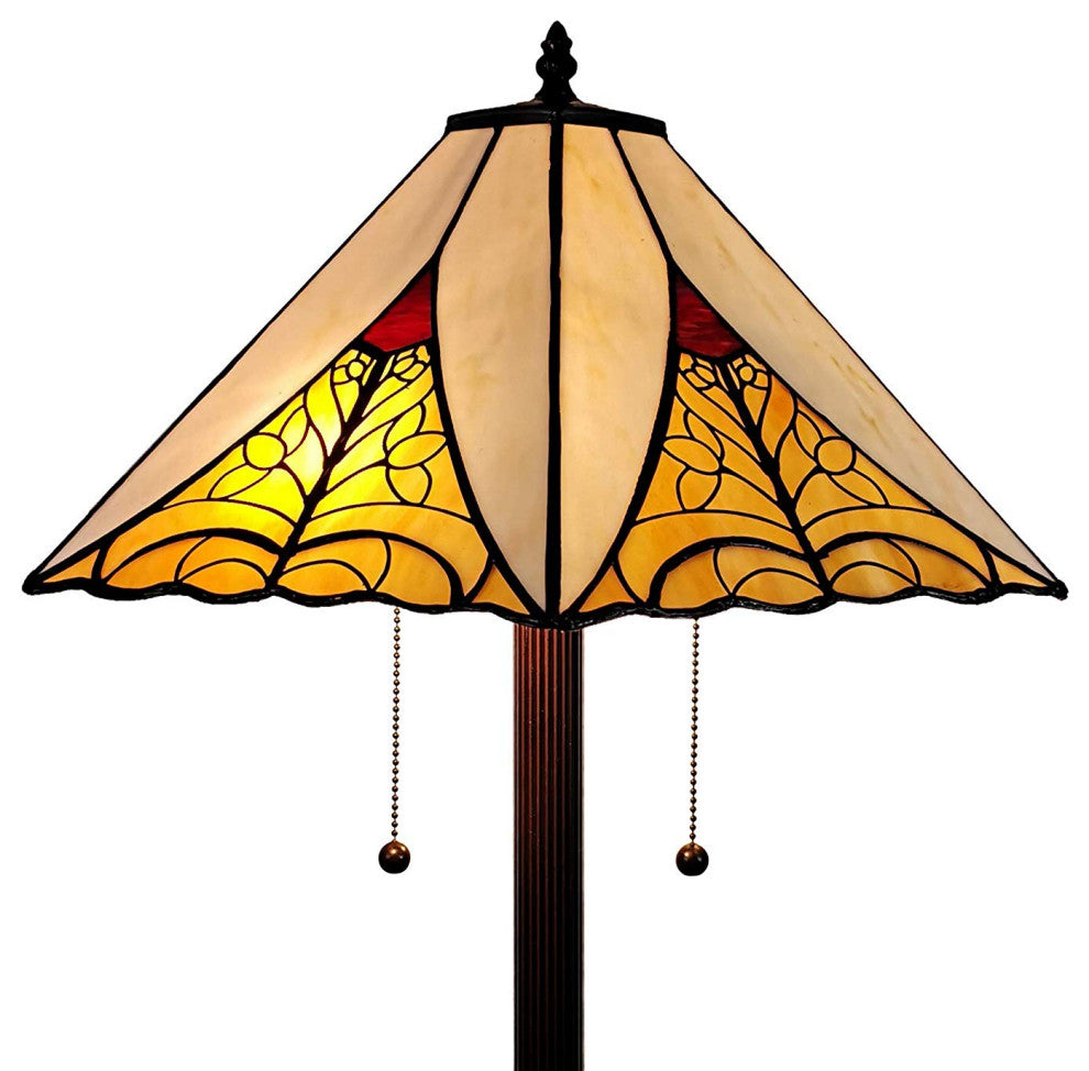 Amora Lighting AM259FL18B Tiffany Style Mission Floor Lamp 63 inches High
