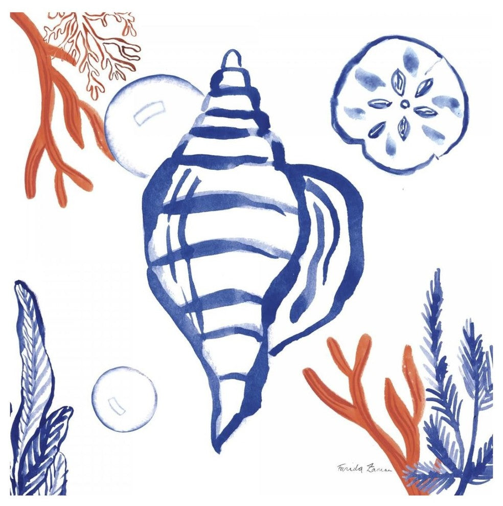 "Coastal Jewels II" Digital Paper Print by Farida Zaman, 26"x26"